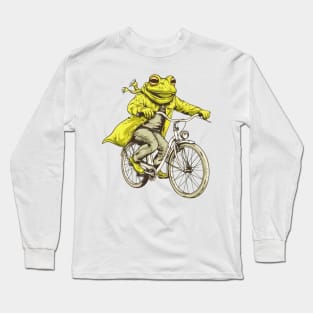 Funny Frog On A Bike Long Sleeve T-Shirt